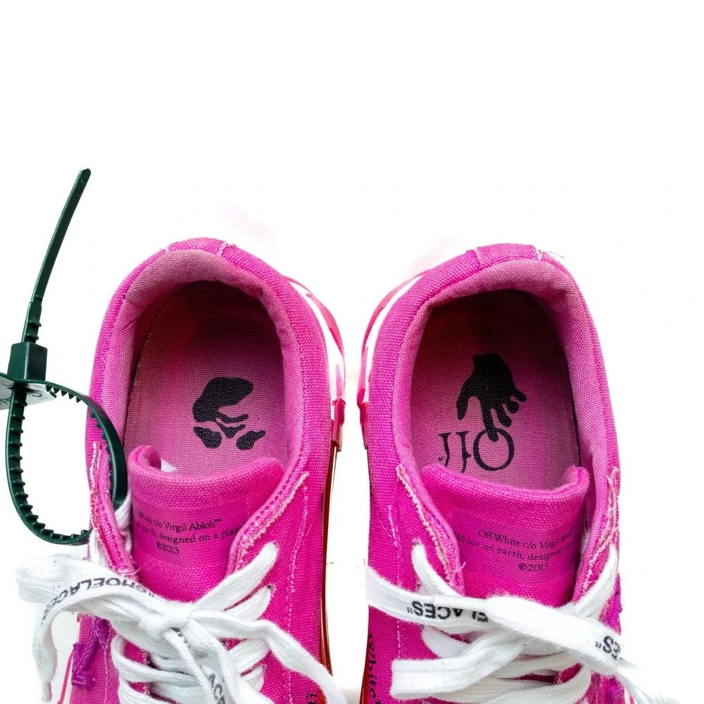 Off-White Womens Vulcanized Low Top Sneakers Pink/White‎ – US 8  – Virgil Abloh